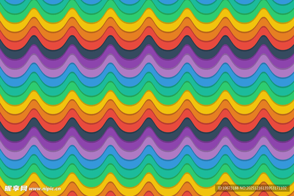 多彩波浪纹图案背景