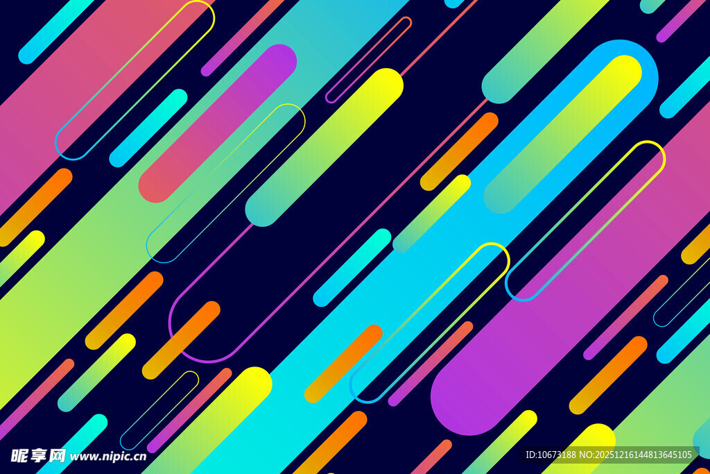 多彩倾斜线条抽象背景图