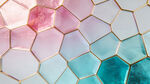 多彩六边形瓷砖图案