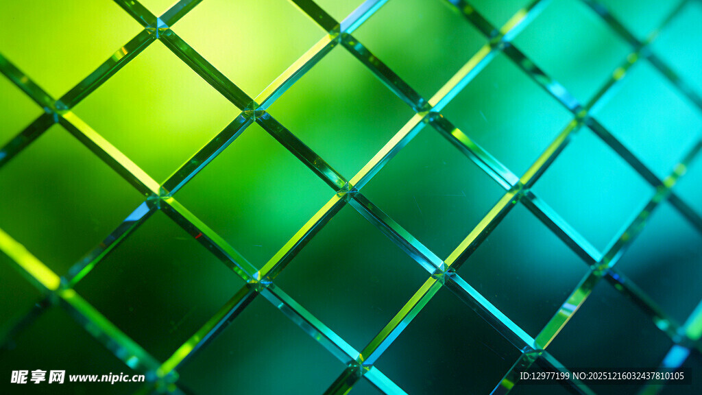 绿蓝渐变网格背景图案