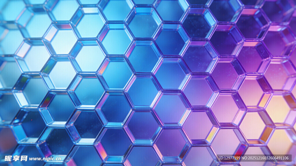 梦幻渐变六边形背景图案