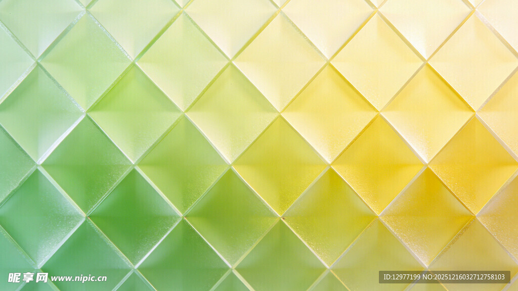 渐变黄绿几何图案背景