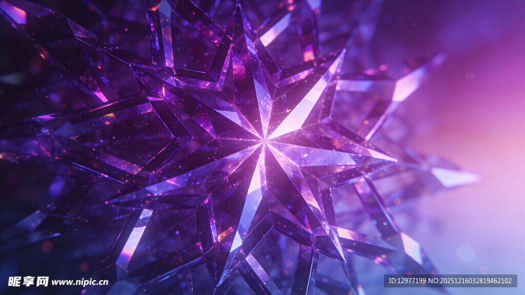 梦幻紫色冰晶雪花