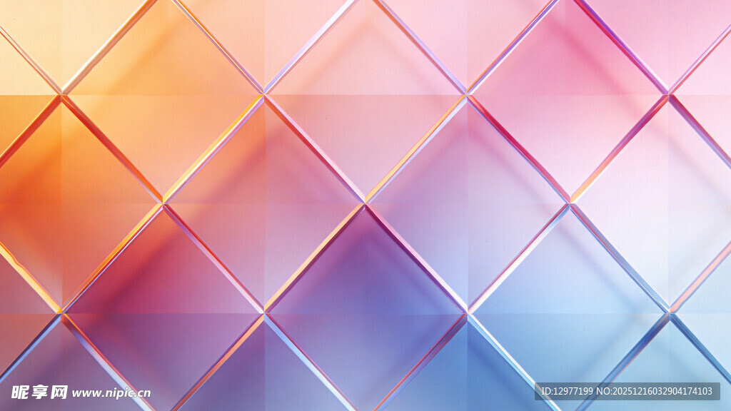 多彩菱形几何渐变背景图