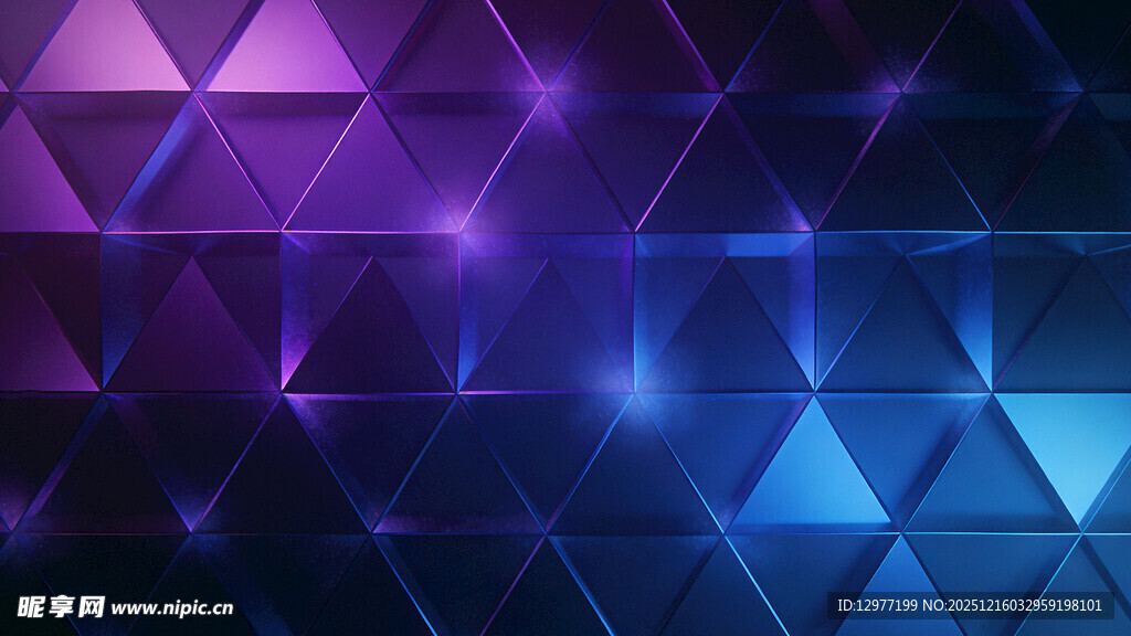 炫彩几何三角科技背景图