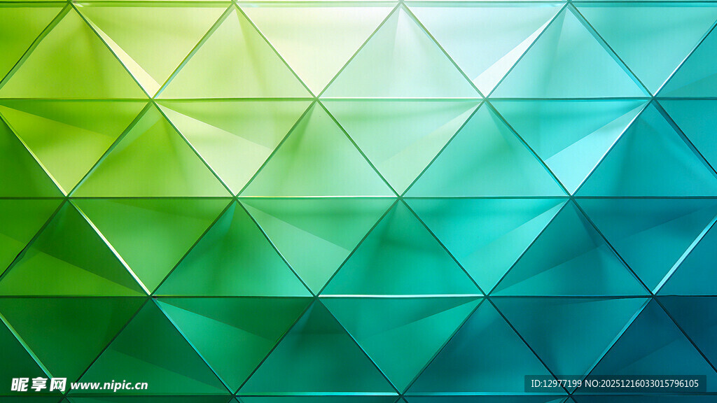 渐变绿色几何三角背景图