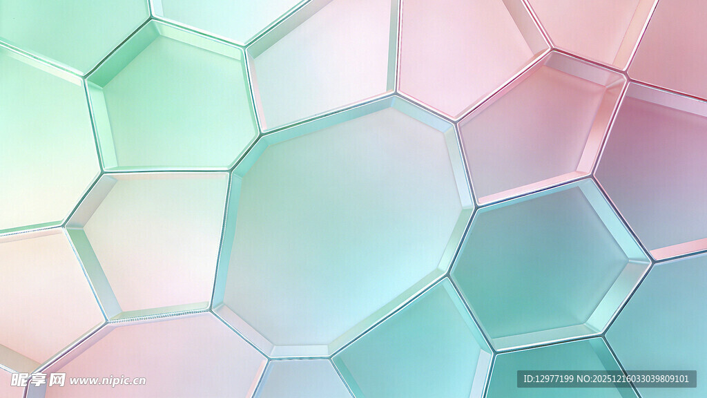 多彩六边形几何背景图案
