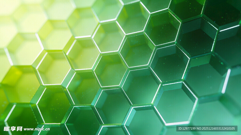 绿色六边形蜂窝状背景图