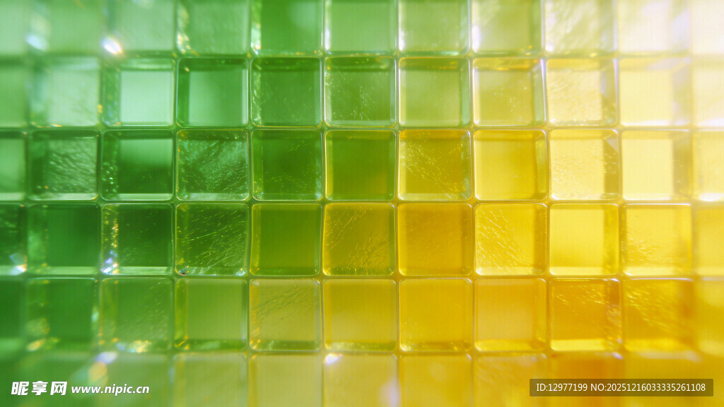 绿黄渐变方块马赛克背景