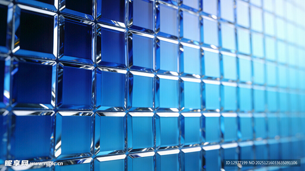 蓝色网格科技感背景图