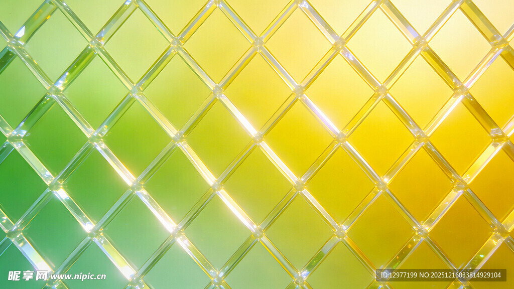 渐变黄绿网格纹理背景