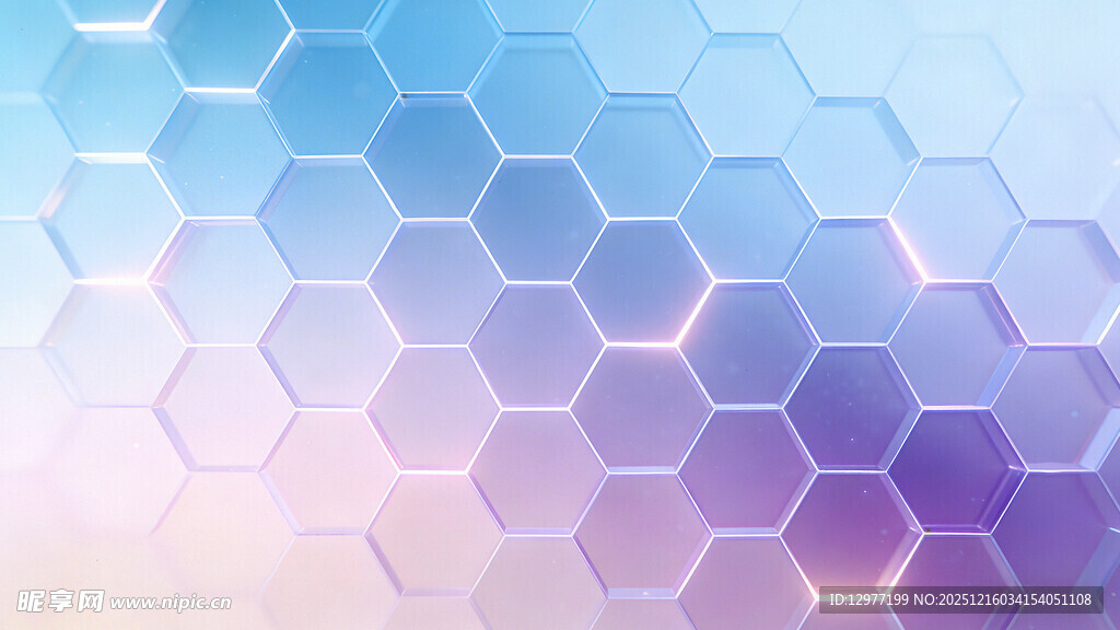 梦幻渐变六边形背景图案