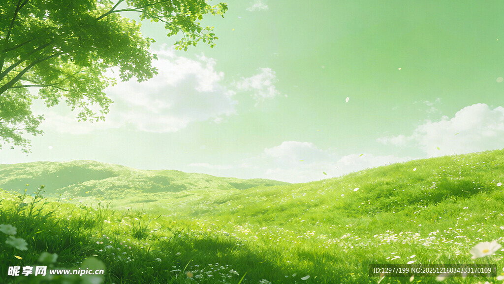 绿意盎然的清新田园风光