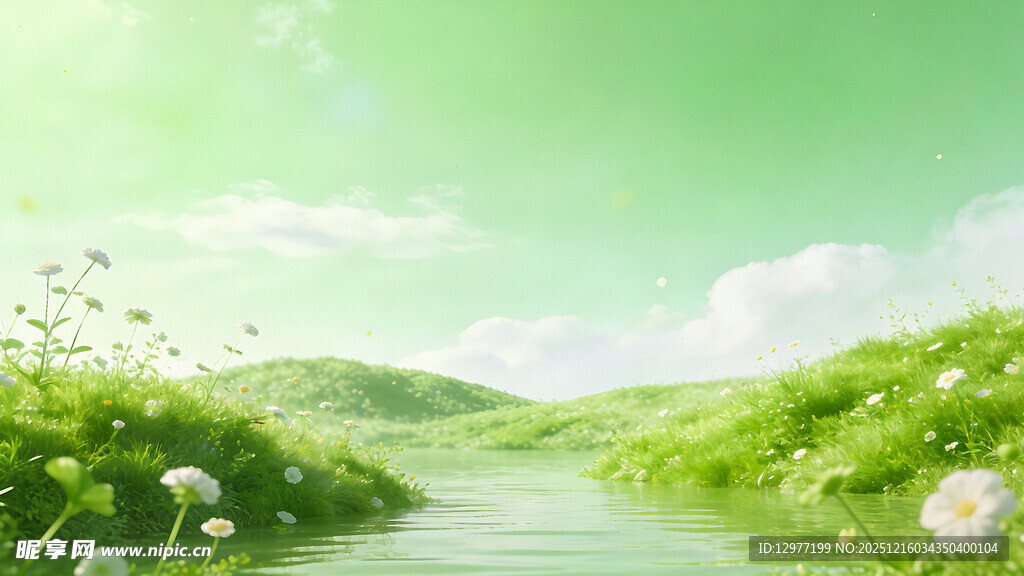 绿野小径旁的清新田园风光