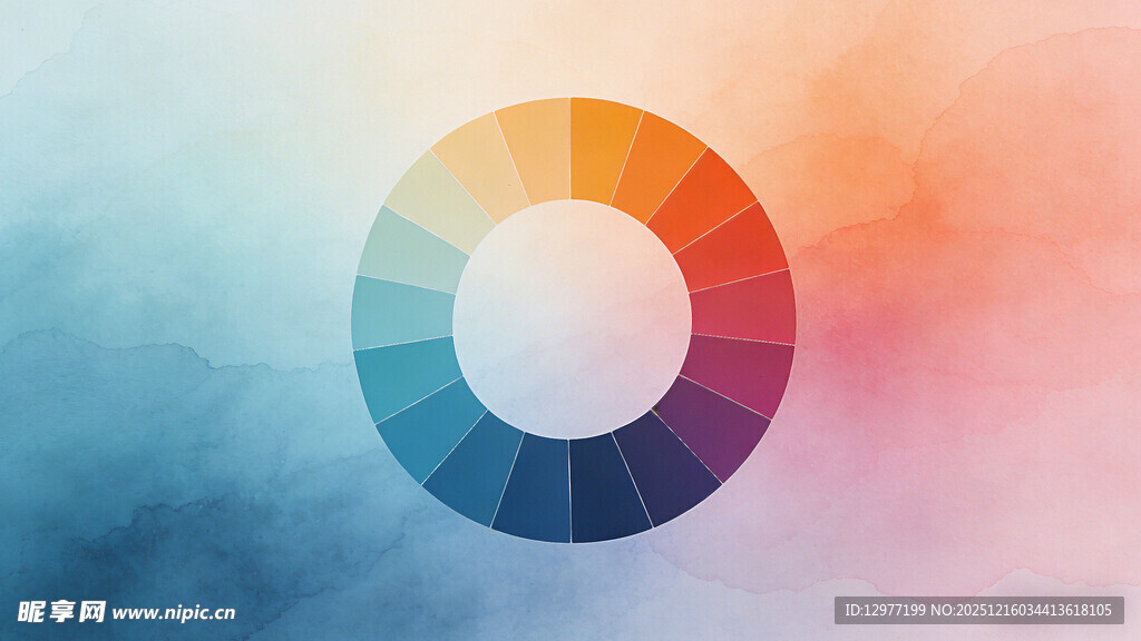 多彩渐变圆形色轮图案