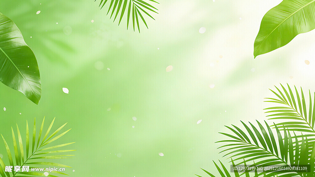 清新绿意热带植物背景