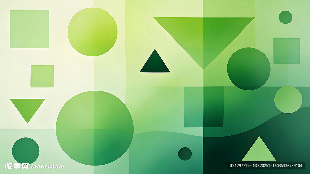 绿色几何图形抽象背景图
