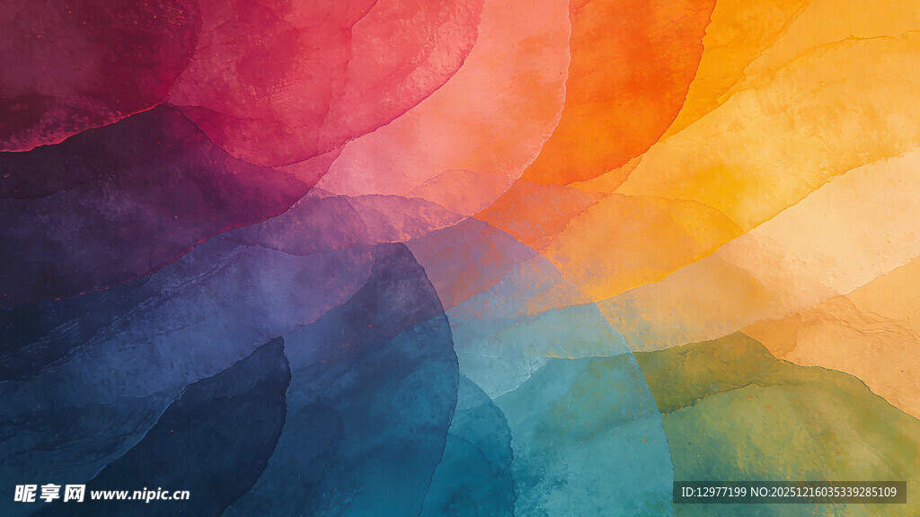 多彩渐变抽象水彩背景图