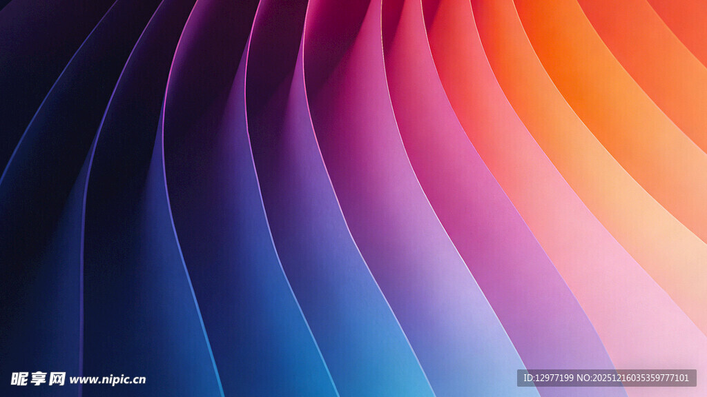 绚丽多彩的波浪形渐变图案