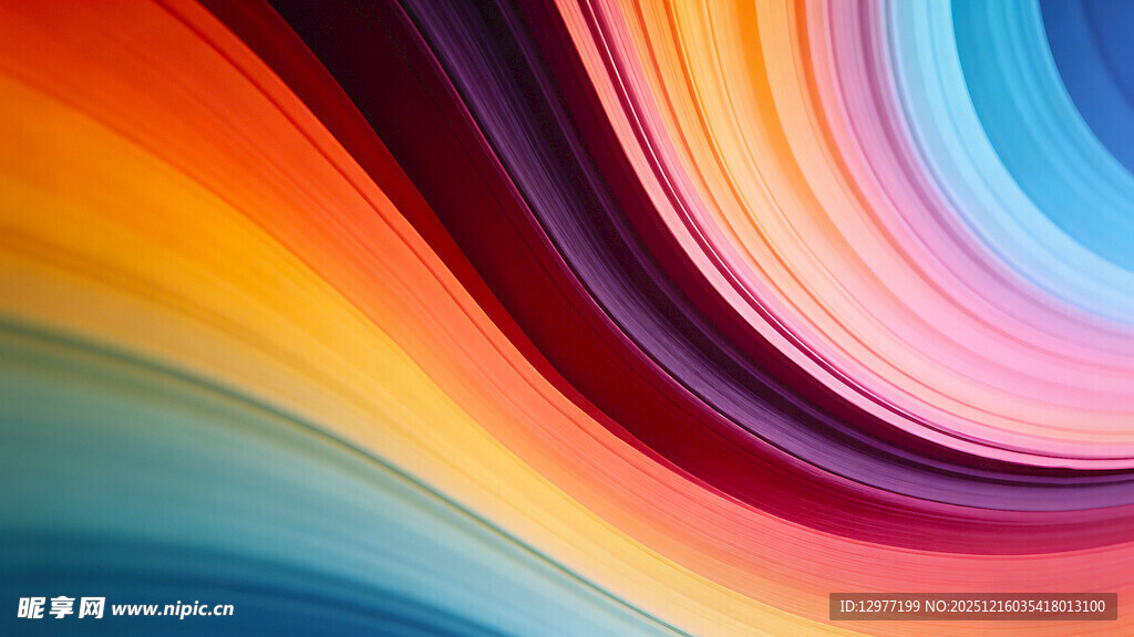 多彩流动线条抽象图案