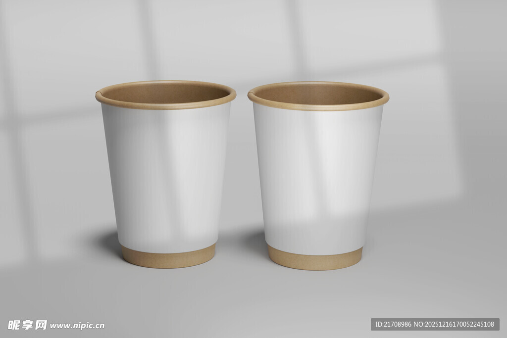 简约白杯配木质底座