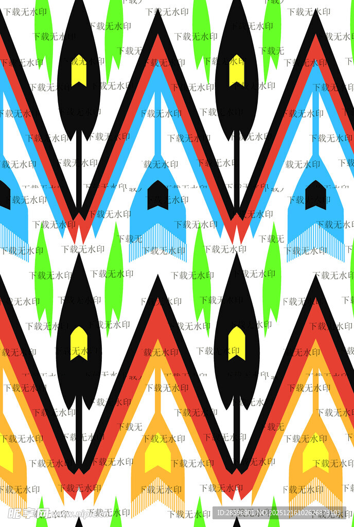 几何图案民族风彩色纹饰