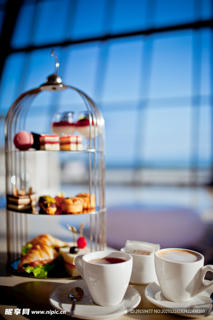 精致三层架下午茶点心