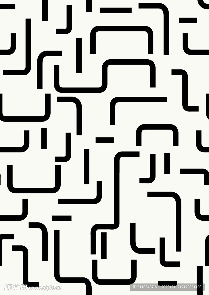 黑白几何线条抽象图案