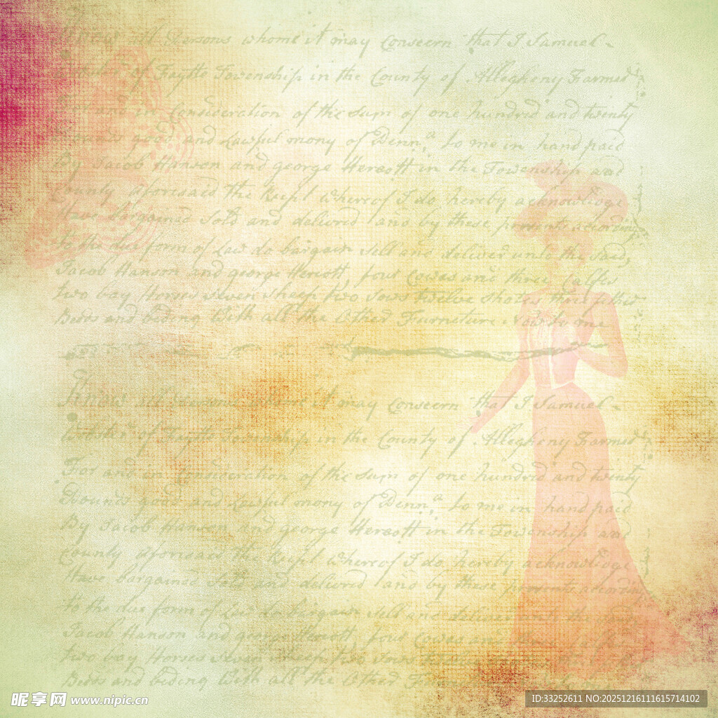 复古风格女士剪影背景图