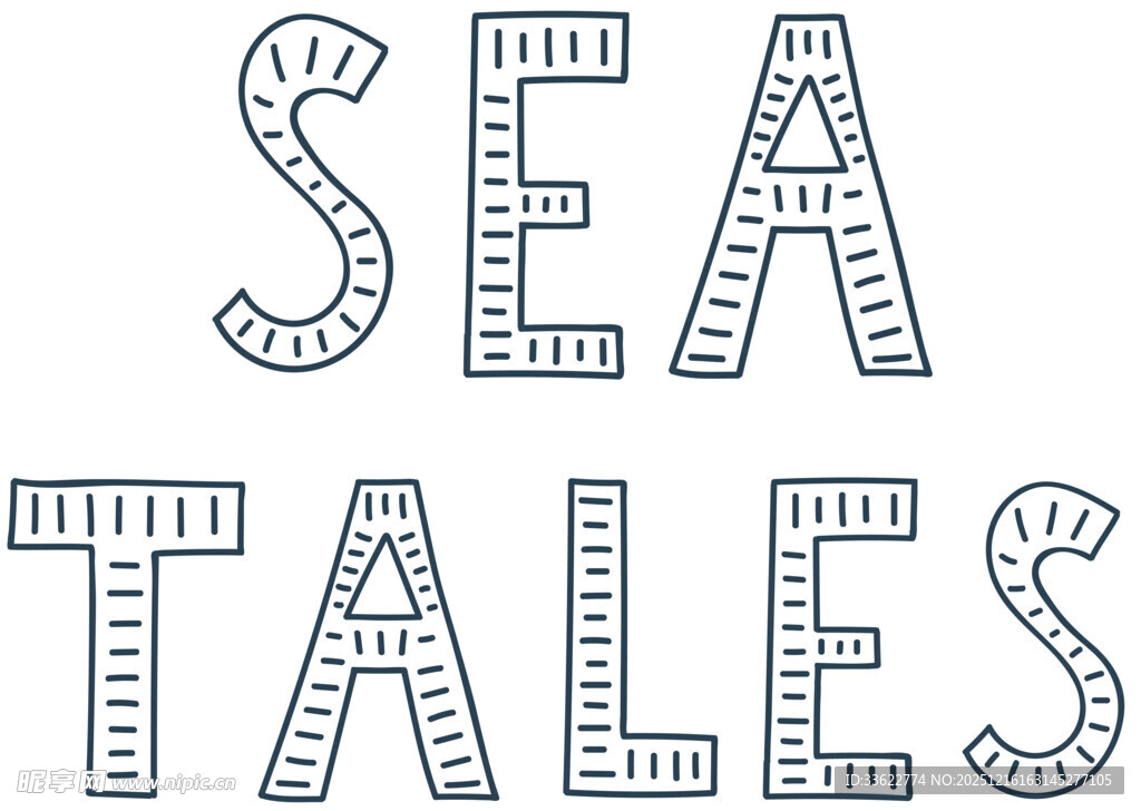 海洋故事主题艺术字设计