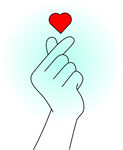 指尖托爱心手势图