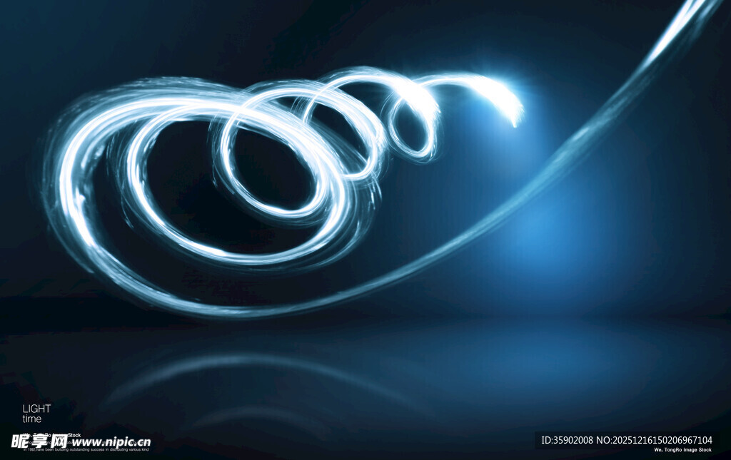 蓝色炫光曲线光影效果