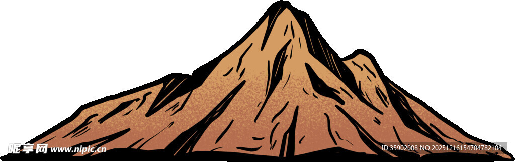 巍峨山峰插画