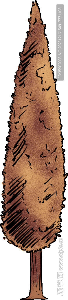 两棵简约风格树木插画