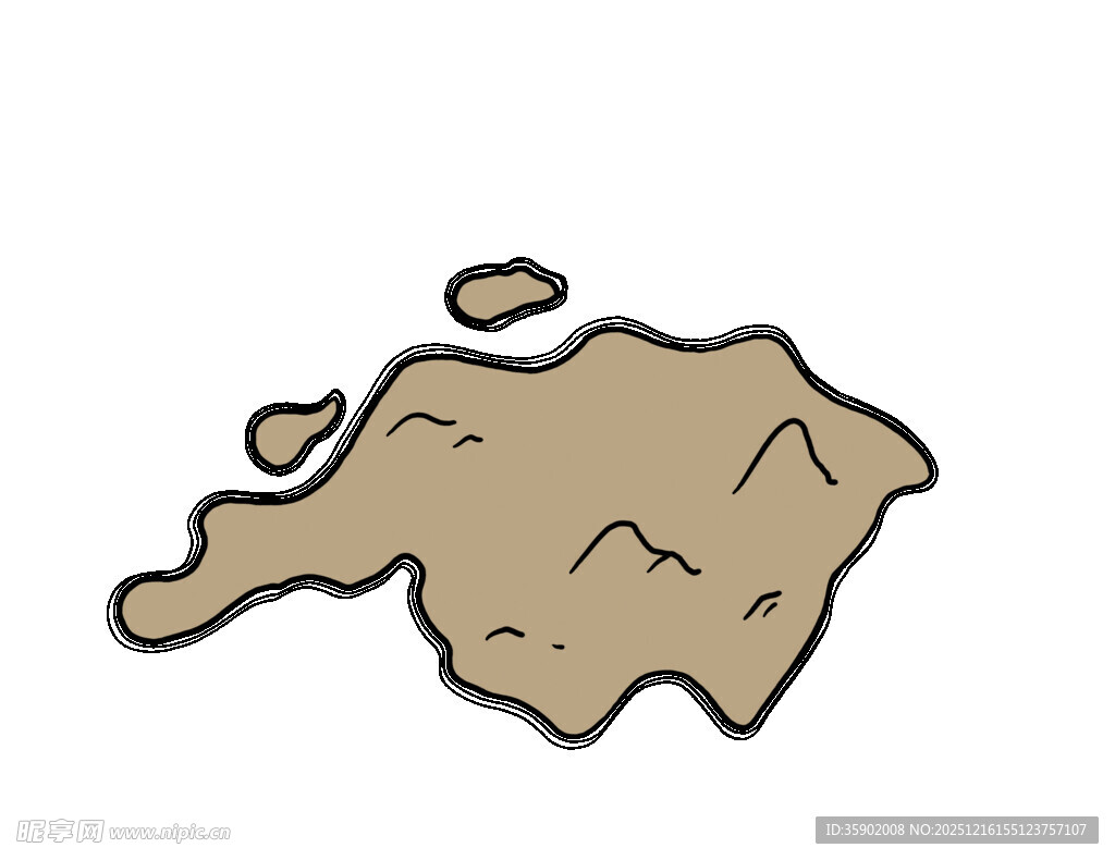 卡通风格的泥渍图案