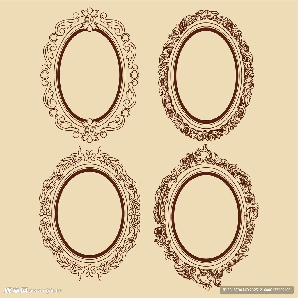 复古椭圆装饰画框