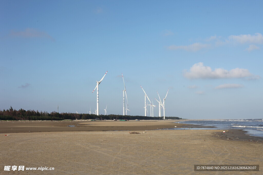 海边风车景观