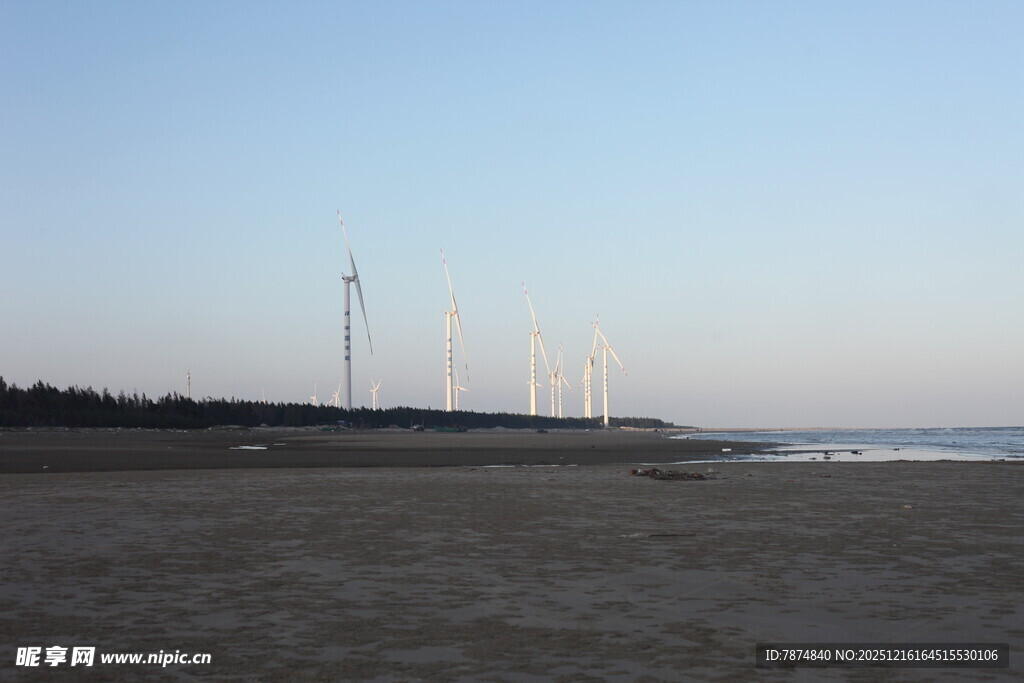 海边风车景观