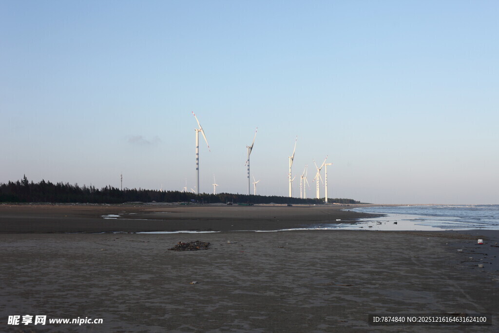 海边风车景观