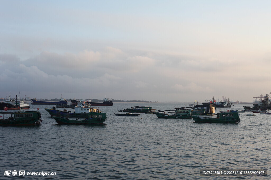 海上渔船群景
