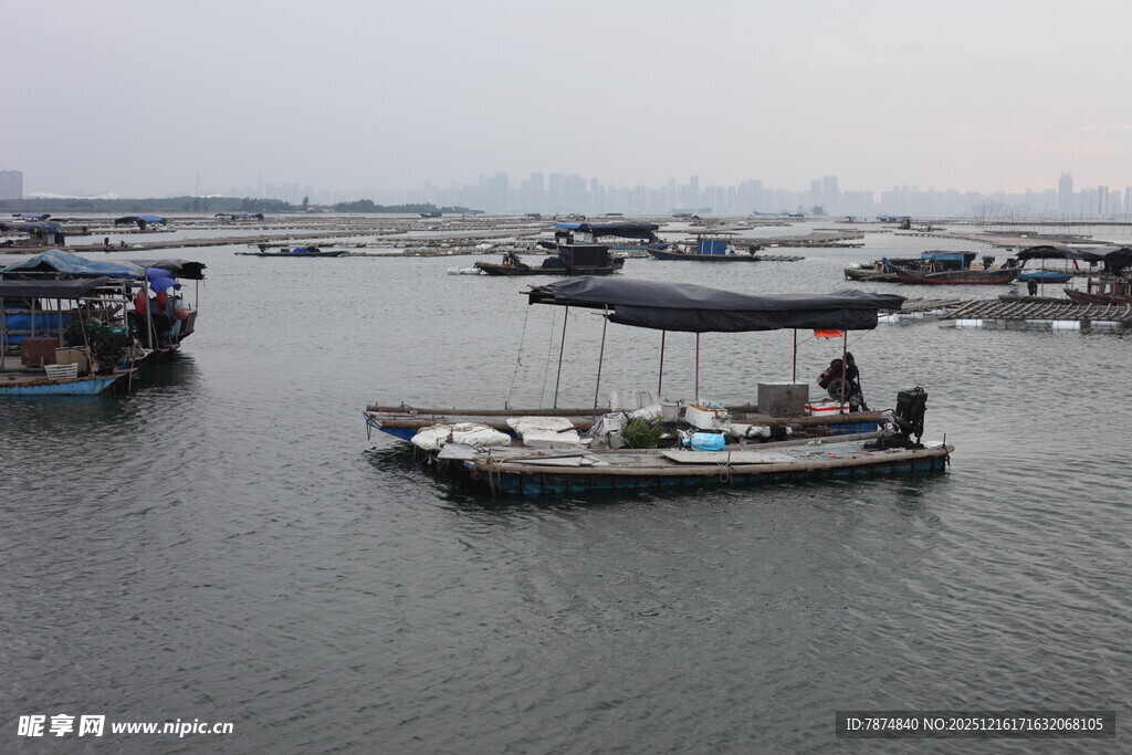 水上渔船景象
