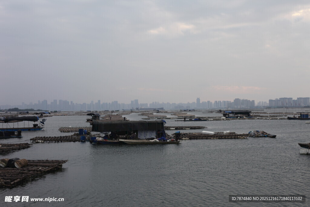 海港风光 船只停泊景象