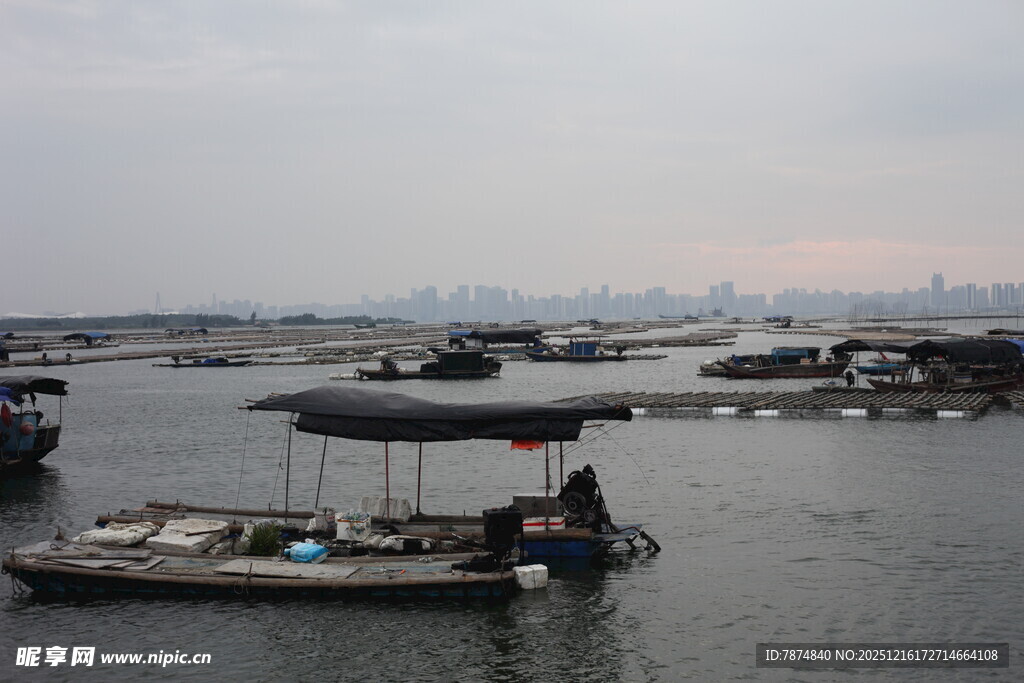 水上渔船作业场景