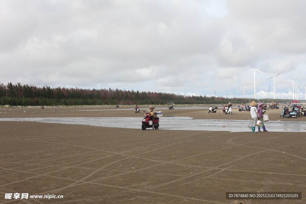 沙滩上的休闲人群