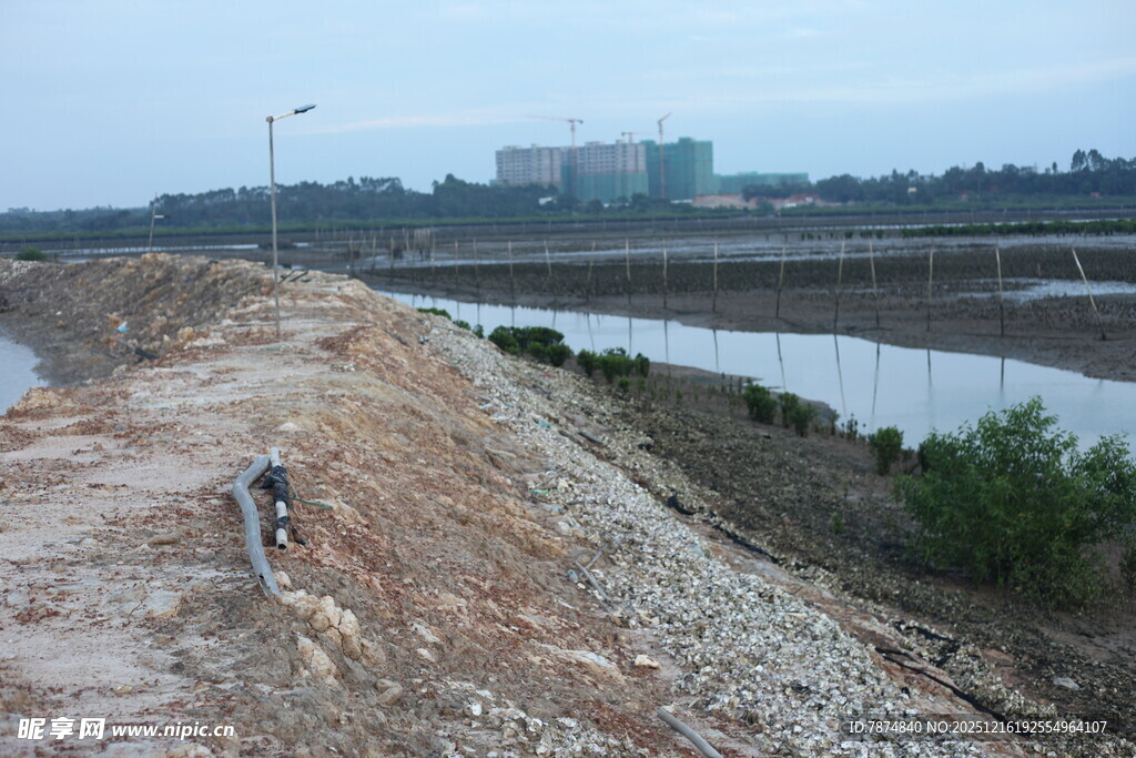 河岸施工场景