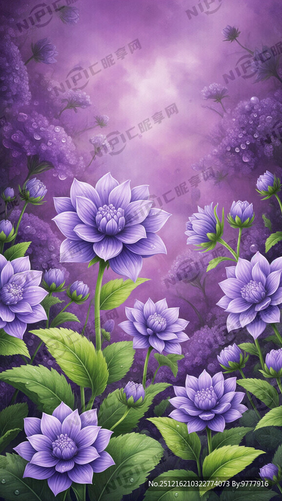 请把 花朵多一点 最好是手绘风