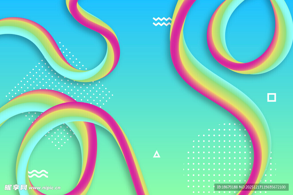 炫彩流动线条背景图案