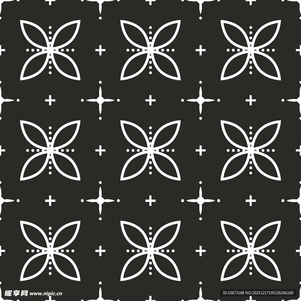 黑白蝴蝶星星几何图案