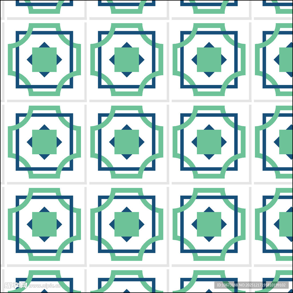 几何图案绿色方块背景