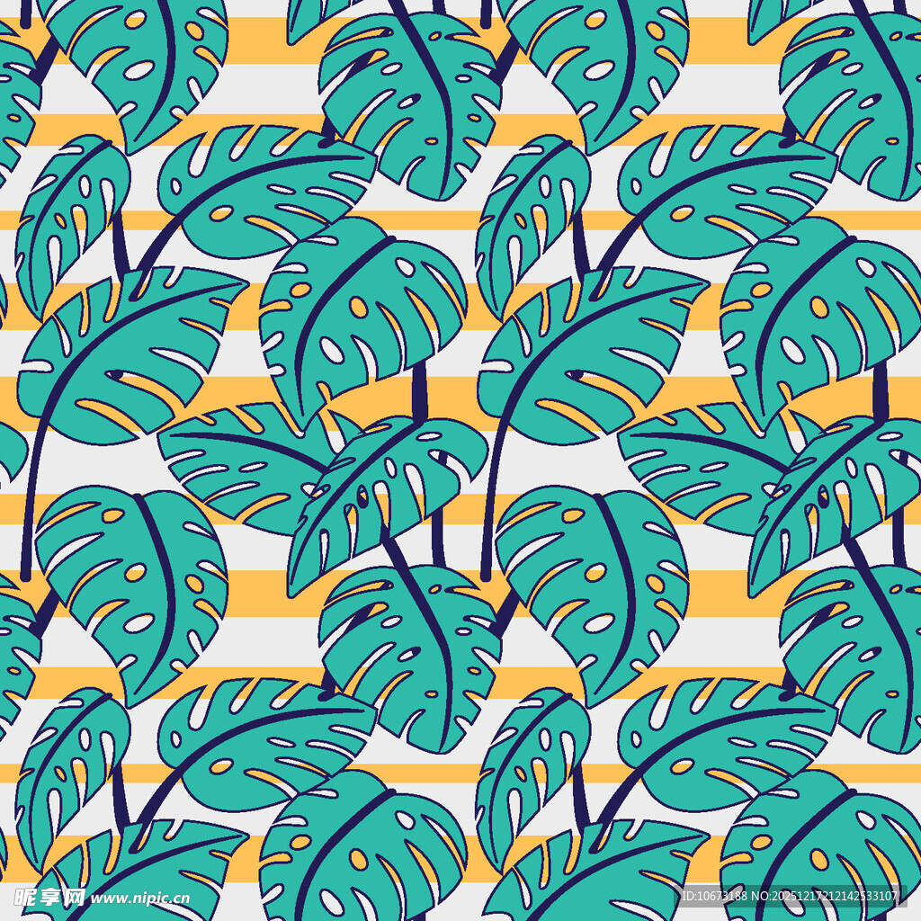 热带风树叶图案背景